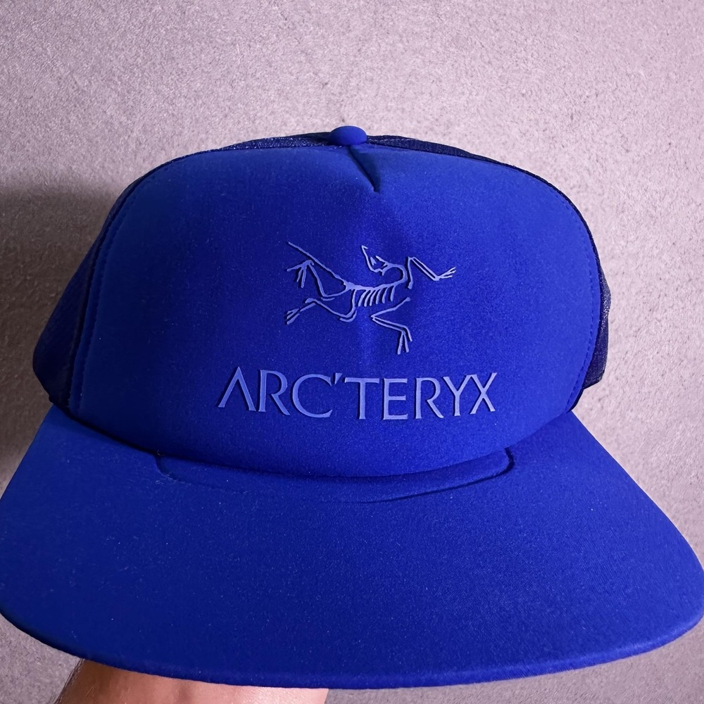 Arc'teryx Hat Cap Snap Back One Size Mens Blue Mesh Trucker Outdoor Hiking